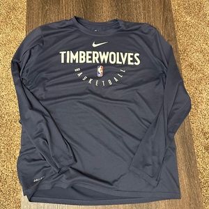 Men's Nike Dri-Fit Minnesota Timberwolves Long Sleeve T-Shirt - Navy - XL